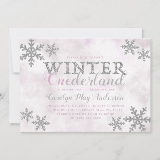 Winter ONEderland 1st Birthday Party Kaart (Voorkant)