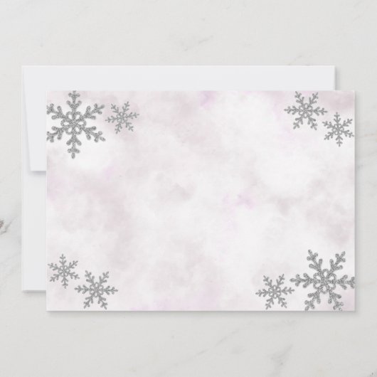 Winter ONEderland 1st Birthday Party Kaart (Achterkant)