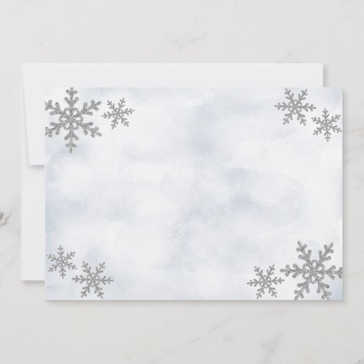 Winter ONEderland 1st Birthday Party Kaart (Achterkant)