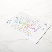 Winter ONEderland 1st Birthday Rainbow Folie Uitnodiging (Gedraaid)