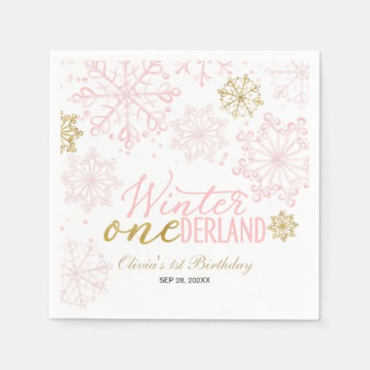 Winter Onederland 1st Birthday  Servet (Voorkant)