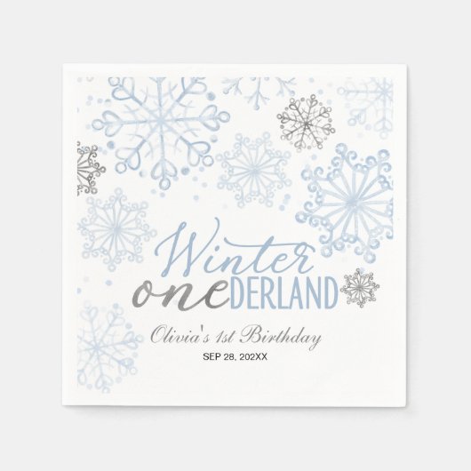 Winter Onederland 1st Birthday Servet (Voorkant)