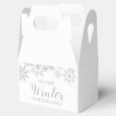 Winter ONEderland 1st Birthday Silver Snowflake Bedankdoosjes (Geopend)