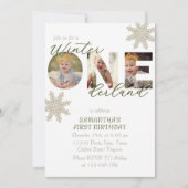 Winter ONEderland 1st Birthday Snowflake Foto Kaart (Voorkant)