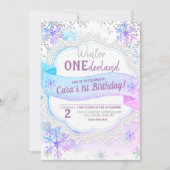 Winter ONEderland 1st Birthday Uitnodiging (Voorkant)