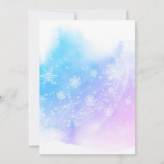 Winter ONEderland 1st Birthday Uitnodiging (Achterkant)