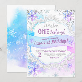 Winter ONEderland 1st Birthday Uitnodiging