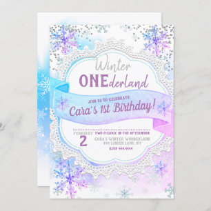 Winter ONEderland 1st Birthday Uitnodiging