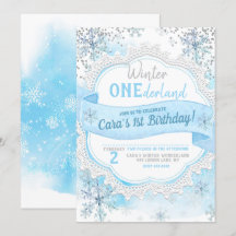 Winter ONEderland 1st Birthday Uitnodiging