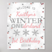 Winter ONEderland 1st Birthday Welkom Poster (Voorkant)