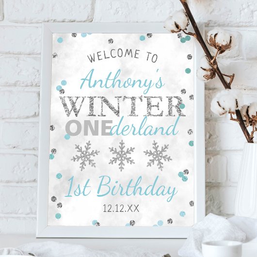 Winter ONEderland 1st Birthday Welkom Poster