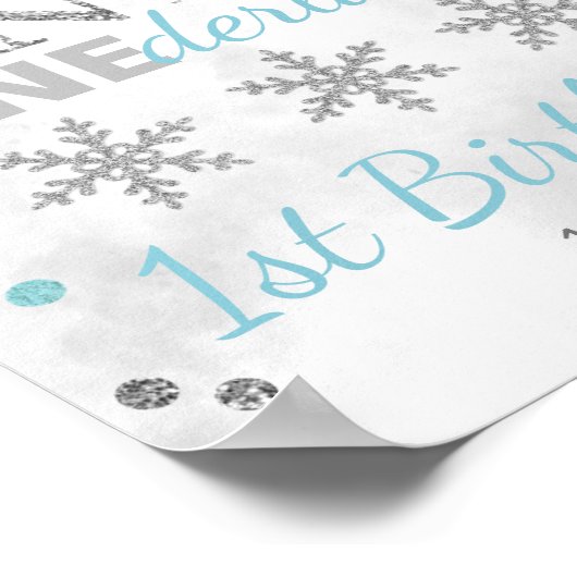 Winter ONEderland 1st Birthday Welkom Poster (Hoek)