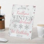 Winter ONEderland 1st Birthday Welkom Reclamebord Met Voetstuk (Insitu)