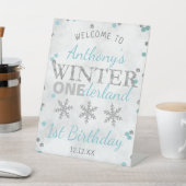 Winter ONEderland 1st Birthday Welkom Reclamebord Met Voetstuk (Insitu)