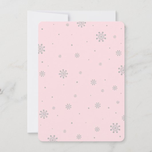 Winter Onederland 1st, eerste verjaardag, meisje Kaart (Achterkant)