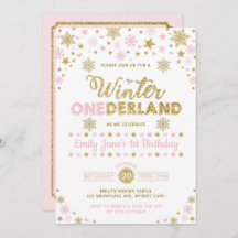 Winter ONEderland 1st verjaardag Partij Roze goud