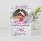 Winter ONEderland 1ste Verjaardag Sneeuwvlok Sjabl Kaart (Staand voorkant)