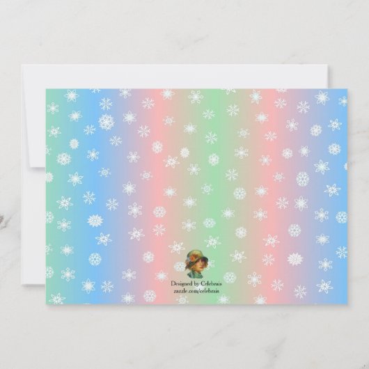 Winter Onederland Aangepaste uitnodiging tot geboo (Achterkant)