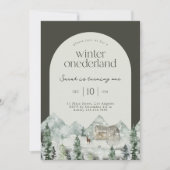 Winter ONEderland Arch Eerste Verjaardagsfeest Kaart (Voorkant)