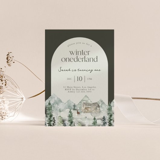 Winter ONEderland Arch Eerste Verjaardagsfeest Kaart