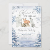 Winter Onederland Arctic Animals eerste verjaardag Kaart (Voorkant)