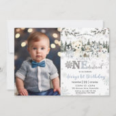 Winter Onederland Arctic Animals Sneeuw 1e verjaar Kaart (Voorkant)