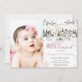 Winter Onederland Arctic Animals Snow 1st Birthday Kaart (Voorkant)