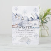 Winter Onederland Arctische dieren 1e verjaardag Kaart (Staand voorkant)