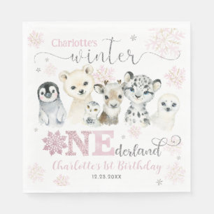 Winter Onederland Arctische Dieren Sneeuw 1e Verja Servet