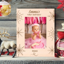 Winter Onederland Baby's 1e Verjaardag Sneeuwvlok Gegraveerde Lijstjes