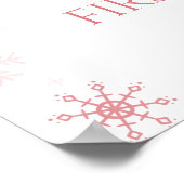 Winter Onederland Bear Pink First Welcome Sign Poster (Hoek)