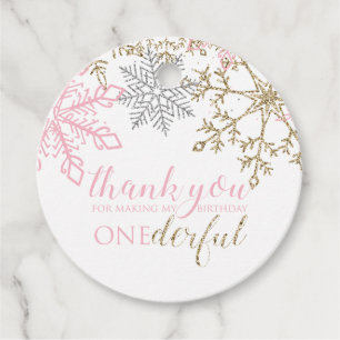 Winter ONEderland Bedankt voor uw gunst tag Bedankjes Labels