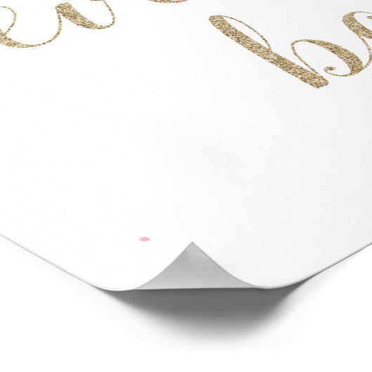 Winter Onederland Beverage Bar, Roze en Gold Poster (Hoek)