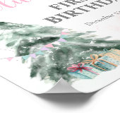 Winter Onederland Birthday 1st Snowflakes Welkom Poster (Hoek)