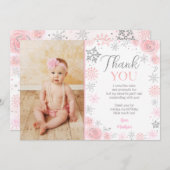 Winter ONEderland Birthday Bedankt kaarten (Voorkant / Achterkant)