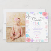 Winter ONEderland Birthday Bedankt kaarten (Voorkant)