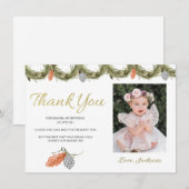 Winter Onederland Birthday Hartelijk dank Kaart (Voorkant / Achterkant)