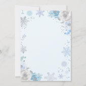 Winter ONEderland Birthday Invitation Blue Silver Kaart (Achterkant)