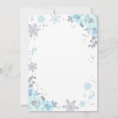 Winter ONEderland Birthday Invitation Blue Silver Kaart (Achterkant)