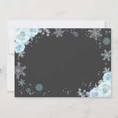 Winter ONEderland Birthday Invitation Blue Silver Kaart (Achterkant)
