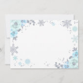 Winter ONEderland Birthday Invitation Blue Silver Kaart (Achterkant)