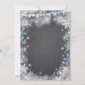 Winter ONEderland Birthday Invitation Blue White Kaart (Achterkant)