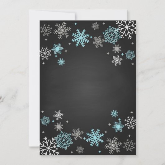 Winter ONEderland Birthday Invitation - Boy - BLK Kaart (Achterkant)