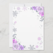 Winter ONEderland Birthday Invitation Lila Silver Kaart (Achterkant)