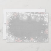 Winter ONEderland Birthday Invitation Pink White Kaart (Achterkant)