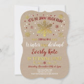 Winter ONEderland Birthday Invitation Red & Gold Kaart (Voorkant)