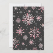 Winter ONEderland Birthday Invitation roze Silver Kaart (Achterkant)