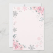 Winter ONEderland Birthday Invitation roze Silver Kaart (Achterkant)