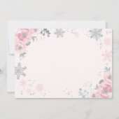 Winter ONEderland Birthday Invitation roze Silver Kaart (Achterkant)