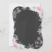 Winter ONEderland Birthday Invitation roze Silver Kaart (Achterkant)